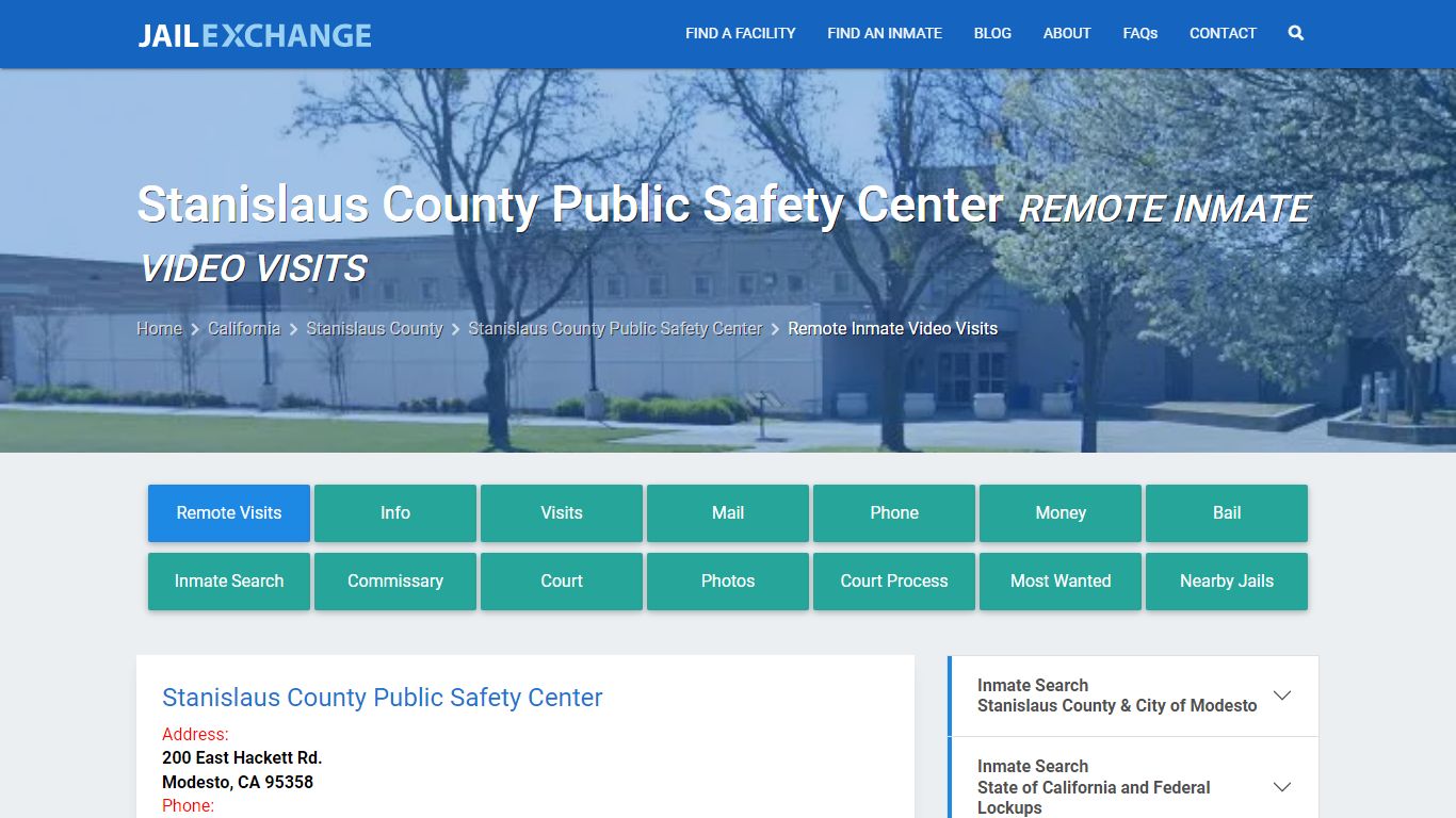Video Visitation - Stanislaus County Public Safety Center, CA